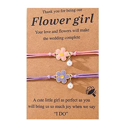 Toddler Bracelet for Girls Jewelry Flower Girl Bracelet Toddler Flower Girl  Gift Little Girl Birthday Gift Seed Bead Stretch Kids Bracelets 