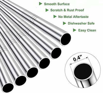 3pcs 12-inch Reusable Metal Straws, 304 Stainless Steel Straws Set(1  Straight Straw, 1 Bent Straw, 1 Cleaning Brush & 1 Pouch), Perfect For  Smoothies, Milkshakes, And Various Drinks