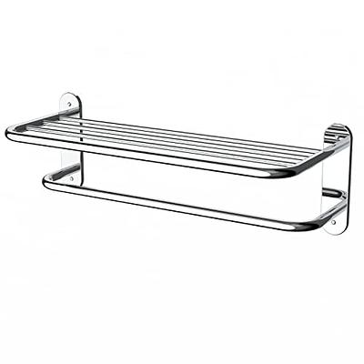 1pc White Towel Rack, Wall Mounted Towel Holder For Bathroom