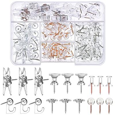 Push Pin Hooks Plastic Heads Pin Tacks Clear Wall Thumb Tacks Hanging  NailsPush Pins for Cork Bulletin Board Map Photos Calendar, Home Office  School