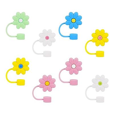 5Pcs Flower Straw Cover Cap for Stanley Cup Silicone Straw Topper  Compatible