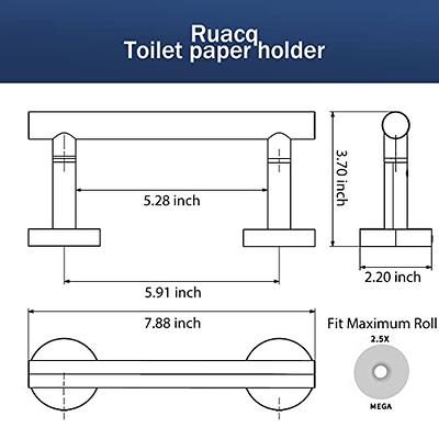 Ruacq Self Adhesive Toilet Paper Holder Brushed Gold Double Post Pivoting Tissue Holders Roll Holder Hangers Bathroom Tissue