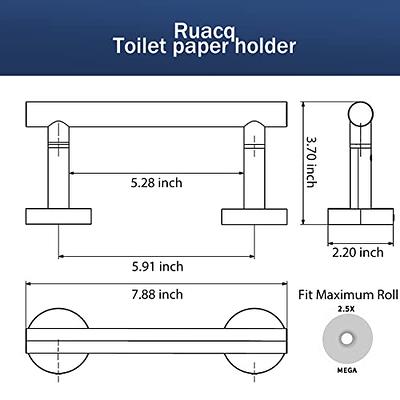 Kitsure Toilet Paper Holder Wall Mount - Sturdy Round Matte Black Toilet  Paper Holder for Mega Roll, Premium 304 Stainless Steel Toilet Paper Roll