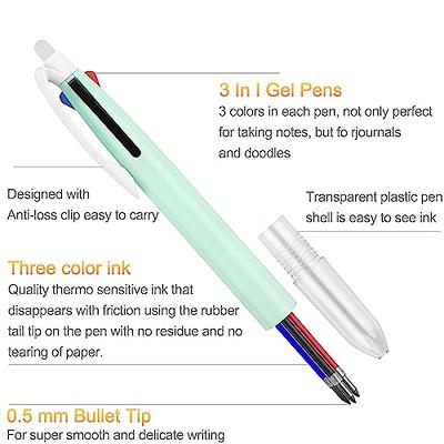 HAOSJINY Erasable Gel Pens, 0.5mm Cute Erasable Pens, Erasable Pens Multicolor(Black,Blue,Red), Include 4 Pens, 25 Refills & 2 Eraser, 31 Piece Set