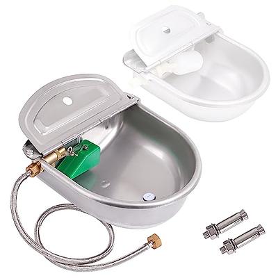 Stainless Steel Automatic Heated Water Bowl with Float Valve Water Trough  Pet Thermal-Bowl for Livestock Cattle Dog Goat Pig Horse