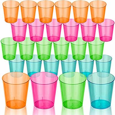 Mandala Crafts 120 Hard Clear Plastic Shot Glasses 1 oz Plastic Shot Cups  Disposable Metallic Gold Rim Mini Plastic Cups for Party, Sample Cups,  Tasting, Whiskey