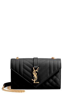 Saint Laurent Small Envelope Calfskin Leather Shoulder Bag in Noir at  Nordstrom - Yahoo Shopping