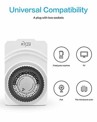 Techbee Digital Infinite Repeat Cycle Intermittent Timer Plug for  Electrical Outlet, 24 Hour Programmable Indoor Timed Power Switch with  Countdown