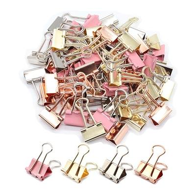 Binder Clips, Small Binder Clips, 50 Pack, 0.75 in, Rose Gold