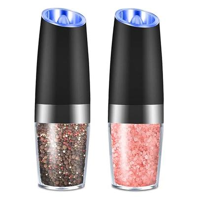 2PCS Gravity Electric Salt Pepper Grinder Mill Shakers Set Stainless Steel  LED