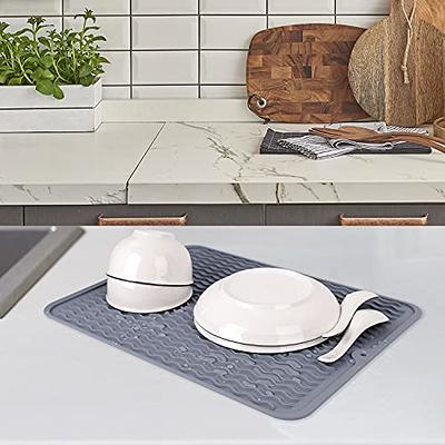 Silicone Dish Drying Mat - Drain Hole, Non-Slip, Heat Resistant