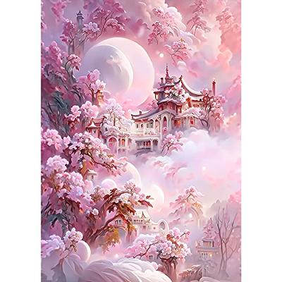 YALKIN 5D Large Diamond Painting Kits for Adults (31.5x15.7inch), Seaside  Moon Cherry Tree Full Round Drill Scenery Pictures Arts Paint by Diamonds  Kits Diamond Art Kits for Wall Decor Relax Gift 