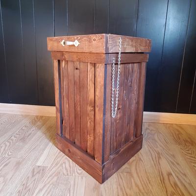 Country Kitchen Trash Can, Wood Trash Bin, 13 Gallon Trash Bin, Garbage Can,  Kitchen Storage, Dog Food Container, Cabin Kitchen, Rustic Bin 