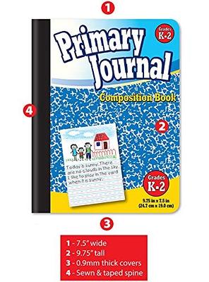 Better Office Products Primary Journal, Hardcover, Primary Composition Book Notebook - Grades K-2, 100 Sheet, One Subject, 9.75 x 7.5, Blue Cover