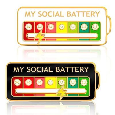 Social Battery Pin, Funny Enamel Mood Pin for 7 Days A Week