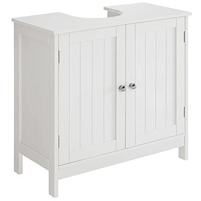 kleankin Pedestal Sink Storage Cabinet, Under Sink Cabinet with Double  Doors, Bathroom Vanity Cabinet with Shelves, White - Yahoo Shopping