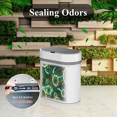 Homary Automatic Touchless Motion Sensor Trash Can White Smart Garbage Can for Bathroom Kitchen