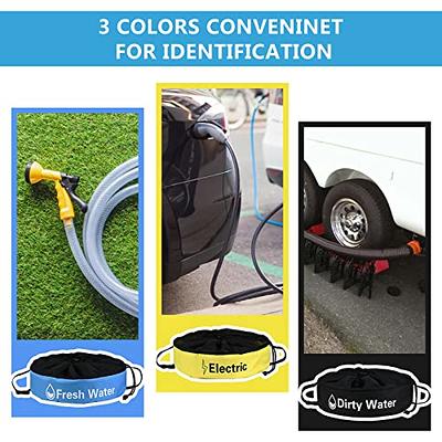 BABEYER 3 PCS RV Hose Storage, Waterproof RV Sewer Hose Storage for Sewer/ Fresh/Drink Water Hoses, Electrical Cords & Accessories, 3 Color RV  Equipment Storage Utility Bag with 3 PCS Storage Straps 