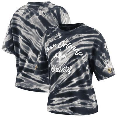 Women's New Era Black New Orleans Saints Tie Dye Fleece Full-Zip Hoodie