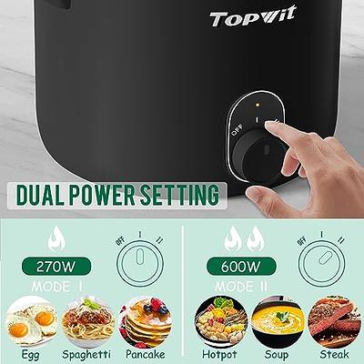 Topwit Electric Hot Pot with Grill 2 in 1 Indoor Non-stick Hot Pot