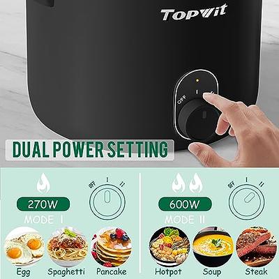  Topwit Hot Pot Electric with Steamer, 1.5L Ramen