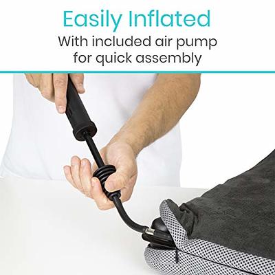  Vive 3D Inflatable Seat Cushion - Adjustable Air Pressure  Relief Seat, Portable - Waffle Style Tailbone Pad for Back Support,  Sciatica, Coccyx Pain - for Car, Office Chair, Wheelchair, Travel (Black) 