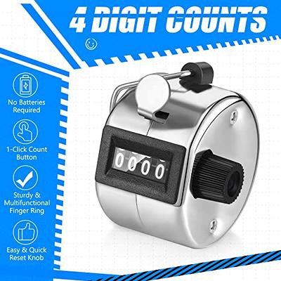 Ktrio 4 Digit Number Tally Counter Lap Counter Hand Tally Counter Clicker  Silver Handheld Tally Counter Digit Tally Counter Metal Mechanical Counter