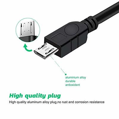 Android Charging Cable, 15Ft Charger Cable for PS4 Xbox One Controller,  Durable Micro USB Cord Black. Micro USB Charger Cable, 15 Ft Durable Extra