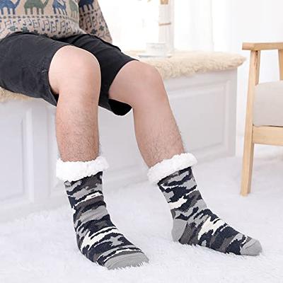 Men's Sherpa lined Slipper Socks with grippers