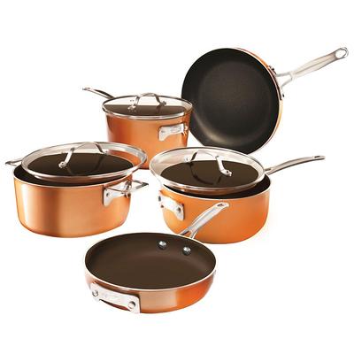 Gotham Steel Hammered Copper 17-Piece Aluminum Nonstick Cookware