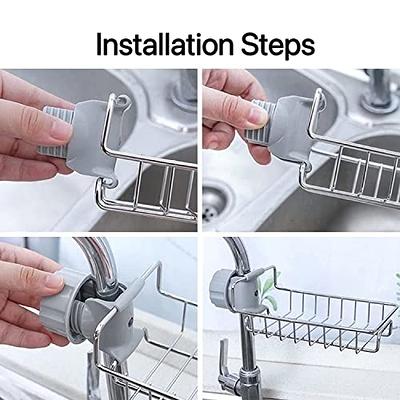 Kitchen Sink Drain Rack Aluminum Faucet Holder Kitchen Sponge Soap  Organizer Drainer Shelf Hanging Basket Bathroom Accessories