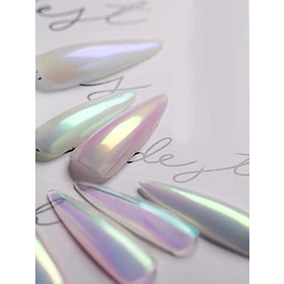 2 Boxes Pearl Chrome Nail Powder, Mirror Effect Aurora Magic Gold Silver  Nail Powder Pigment, High Gloss Glitter Nail Art, Holographic Ice Aurora  Dust