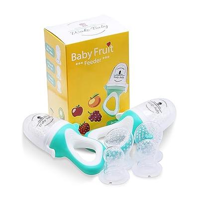 Thyseed Baby Fruit Feeder with Pouch Silicone Infant Solid Food Vegetable  Purees Feeding Feeders for Babies Boy Girl Brown 4+ and 7+ Months Set -  Yahoo Shopping