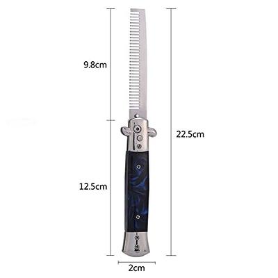 1pcs Stainless Steel Foldable Automatic Combs Knife Brushes Hair