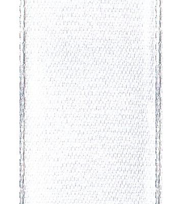 Offray Ribbon, White 7/8 inch Sheer Ribbon, 12 feet 