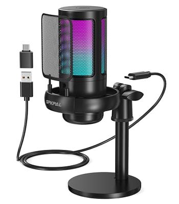 ZealSound USB Microphone,Quick Mute Noise Cancel for Phone Computer PC  PS5,Gaming Microphone with Gain Control,Echo Monitor Volume Adjust for