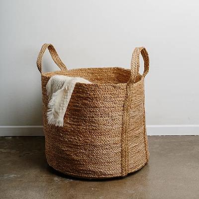 StorageWorks Wicker Storage Baskets, Handmade Woven Basket for bathroom,  3-Pack