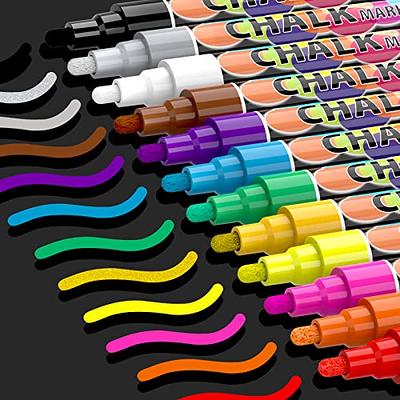 Liquid Chalk Markers Chalkboard Marker Pens 12 Assorted Colors 6mm  Reversible Tip Neon Chalk Marker Wet Erasable Chalk Board Markers for Black  Board Signs Car Window Mirror Glass Non-Porous Surface - Yahoo