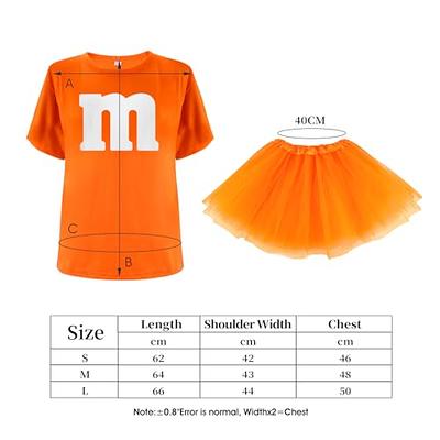 M Letter Funny Halloween Team Costume Women's T-shirt, S, Orange