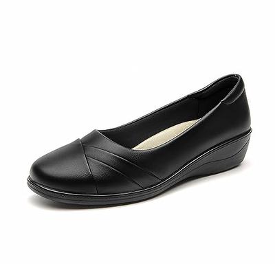 Plain × Croco Leather Women Pointy Moc Toe Flats With Low Heel - Black –  It's Dreamzshop