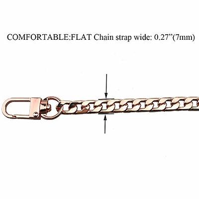 HAHIYO Mini Pochette Purse Chain Strap Slim Wide 7mm for LV Length 47.2 Inches Extra Thick 2.6mm Shiny Gold for Handbag Wallet Clutch Comfortable