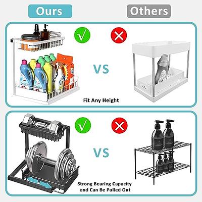 artzon 2-Pack Under Sink Organizers and Storage, 2-Tier Bathroom Cabinet  Organizer with Pull-Out Storage Drawer, Kitchen Organization with 8 Hooks,  Black - Yahoo Shopping