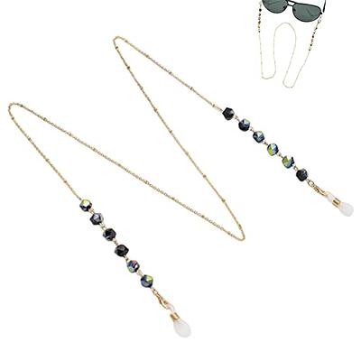 1 Fashion Beaded Eyewear Retainer Eyeglass Sunglass Neck Gold Chain Holder Strap