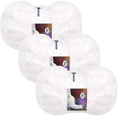 3 Pack Soft Fur Yarn Chunky Fluffy Faux Fur Yarn White Fuzzy Fur