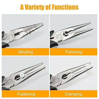 ZUZUAN Premium VISE-GRIP Long Needle Nose Pliers- 8” & 6'', Paper Clamp  Precision, High Carbon Steel, Soft Grip with Wire Cutter, Long Nose Cutting  Pliers for Home, Fishing, Jewelry, Crafts,2pcs - Yahoo