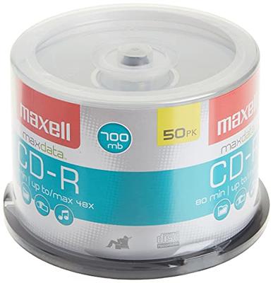 Maxell – MAX648250, Branded CD Recordable Media - Noise free Playback CDs  700Mb Storage – 2x to 48x, Write Speed with 80 min - Blank CDs, Storage &  Reusable Spindle Case Holder - 50 Pk, Silver - Yahoo Shopping