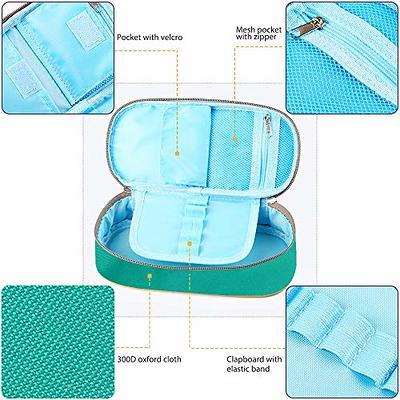 Homecube Pencil Case Big Capacity Pencil Bag Makeup Pen Pouch Durable  Students Stationery With Double Zipper Pen Holder for School/Office, Blue