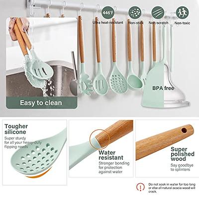 Heat Resistant Green Silicone Kitchen Utensils Set Cooking Tools