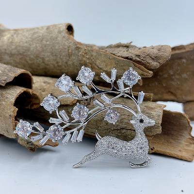 Reindeer Brooch.crystal Brooch.brooch For Women.wedding Gift.x-Mas