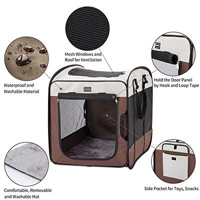 pettycare 40 inch 3-Door Collapsible Dog Crate for Extra Large Dogs, Portable Dog Travel Crate for Indoor & Outdoor, Soft Side Pet Foldable Kennel